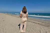 Beige Knit Matching Set – Colombian Crochet Two-Piece | One Size Resort Wear