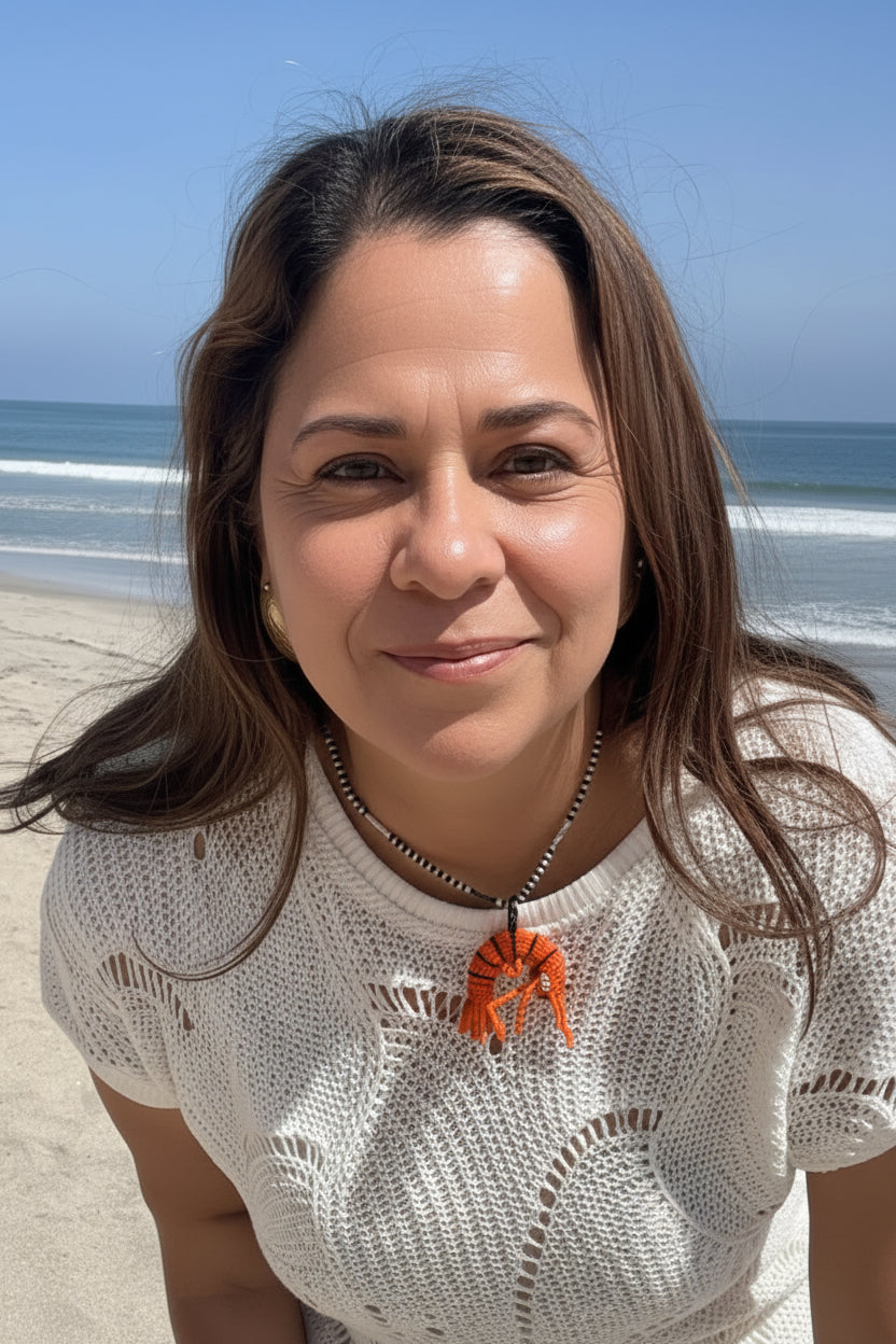 Handmade Beaded Shrimp Necklace – Artisan Ocean Inspired Jewelry