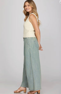High Waisted Wide Leg Denim Pants – Lightweight & Flattering Palazzo Jeans for Women