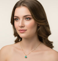 Raw Emerald Necklace – 18K Gold Plated Bronze Natural Emerald Pendant