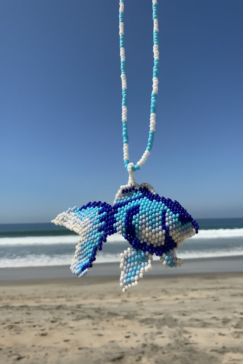 Handmade Beaded Fish Necklace