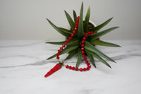 Murano Glass Beaded Necklace with Handmade Chili Pepper Pendant – Artisan Statement Necklace