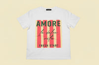 Amore Graphic T-Shirt – Oversized White Tee “La Dolce Vita” Summer Top for Women