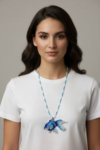 Handmade Beaded Fish Necklace