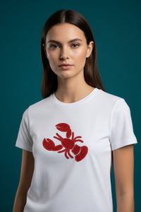 White Lobster Detail Tee – Chic Casual Statement