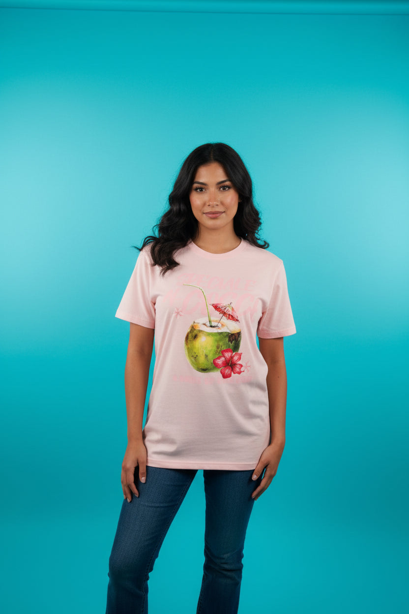 Pink Coconut Tee – Coastal Chic Casual Top