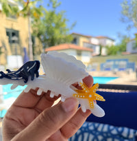 Coastal Hair Claw Clip – Shell & Starfish Summer Hair Clip Strong Hold