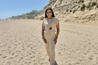 Beige Knit Matching Set – Colombian Crochet Two-Piece | One Size Resort Wear