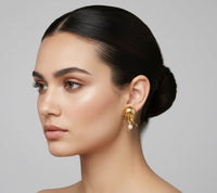 Jellyfish Pearl Earrings – 24K Gold Plated Bronze Handmade