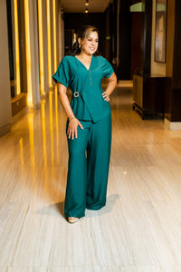 Elegant Emerald Green Two-Piece Set – Juls by Flor Marie’s Closet
