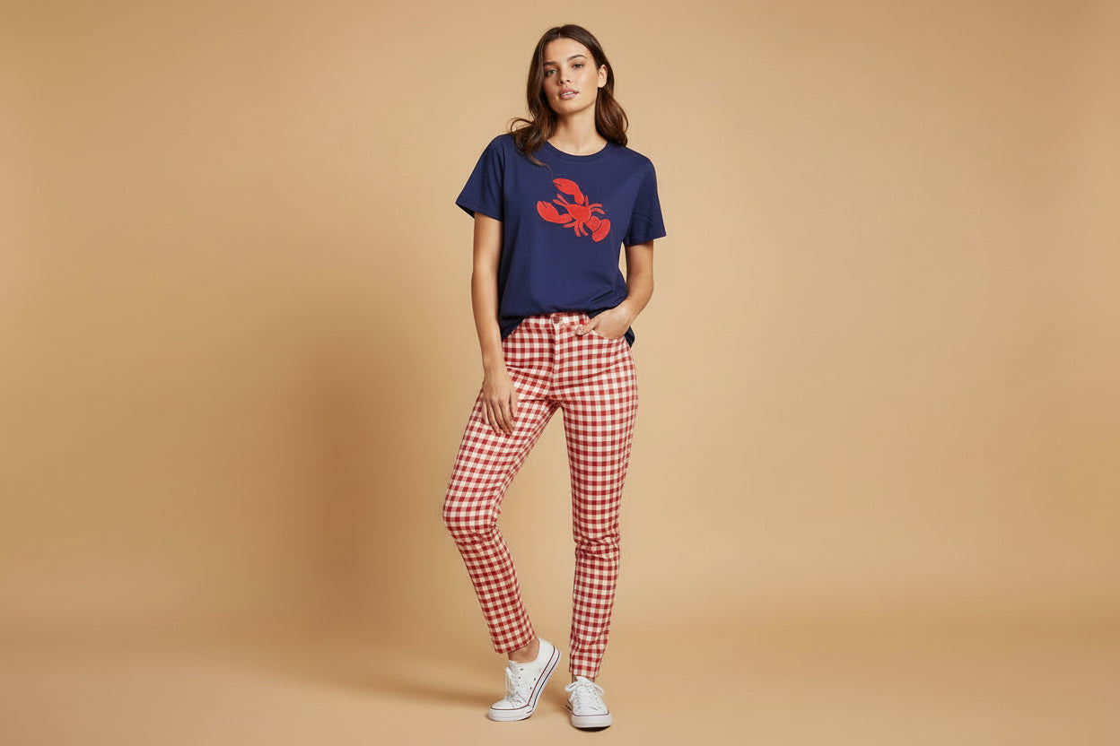 Navy Lobster Graphic Tee – Casual Summer T-Shirt | Relaxed Fit Top