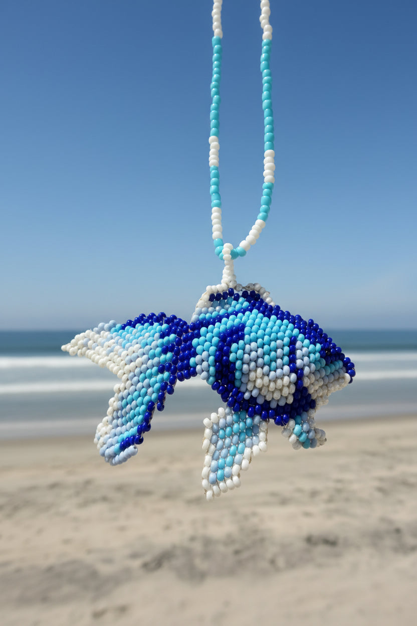 Handmade Beaded Fish Necklace