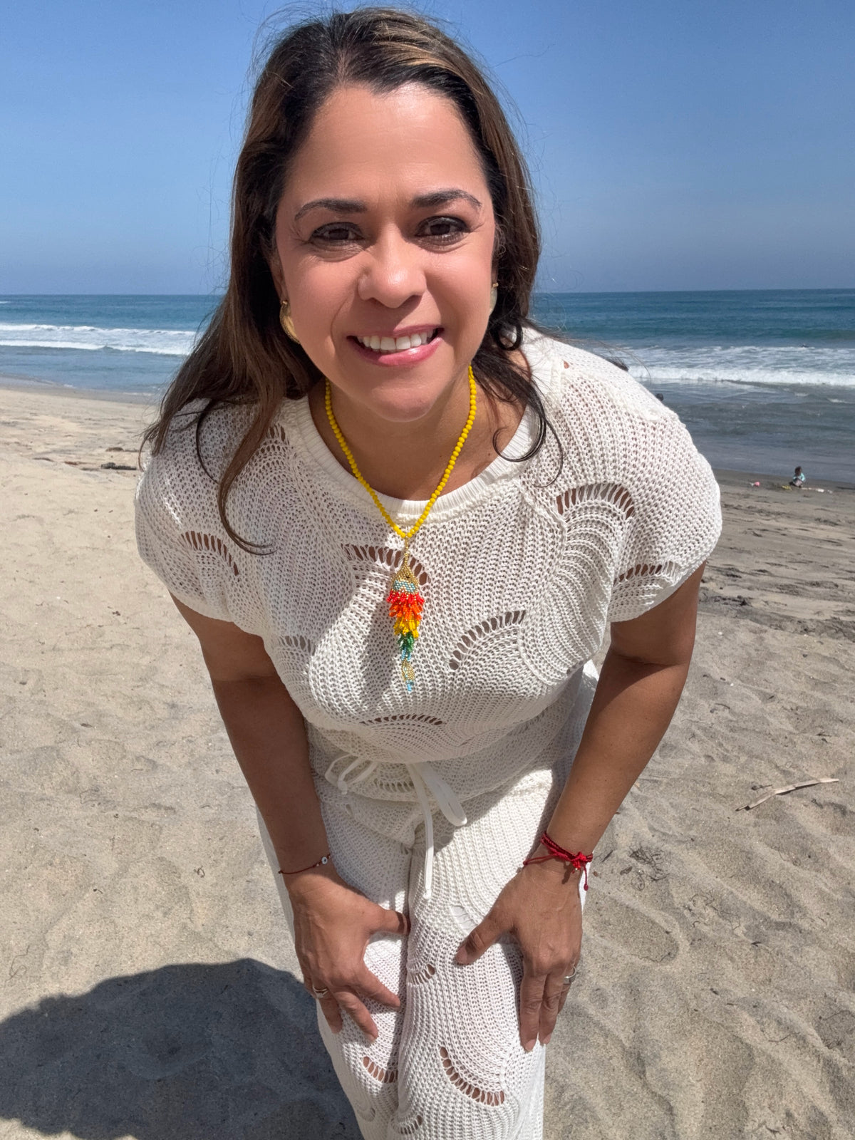 Handmade Colorful Beaded Necklace – Gold Accents Statement Piece