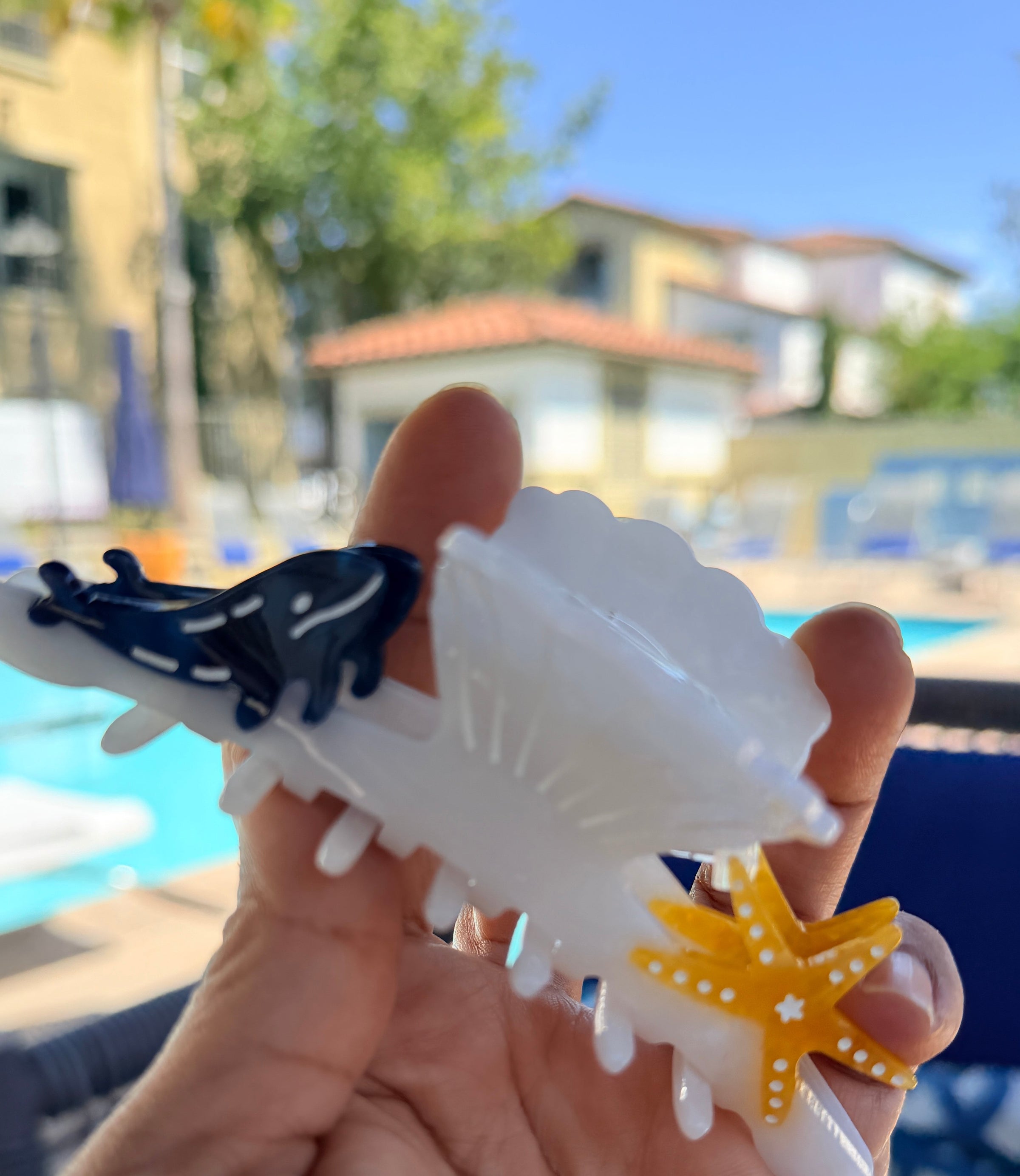 Coastal Hair Claw Clip – Shell & Starfish Summer Hair Clip Strong Hold