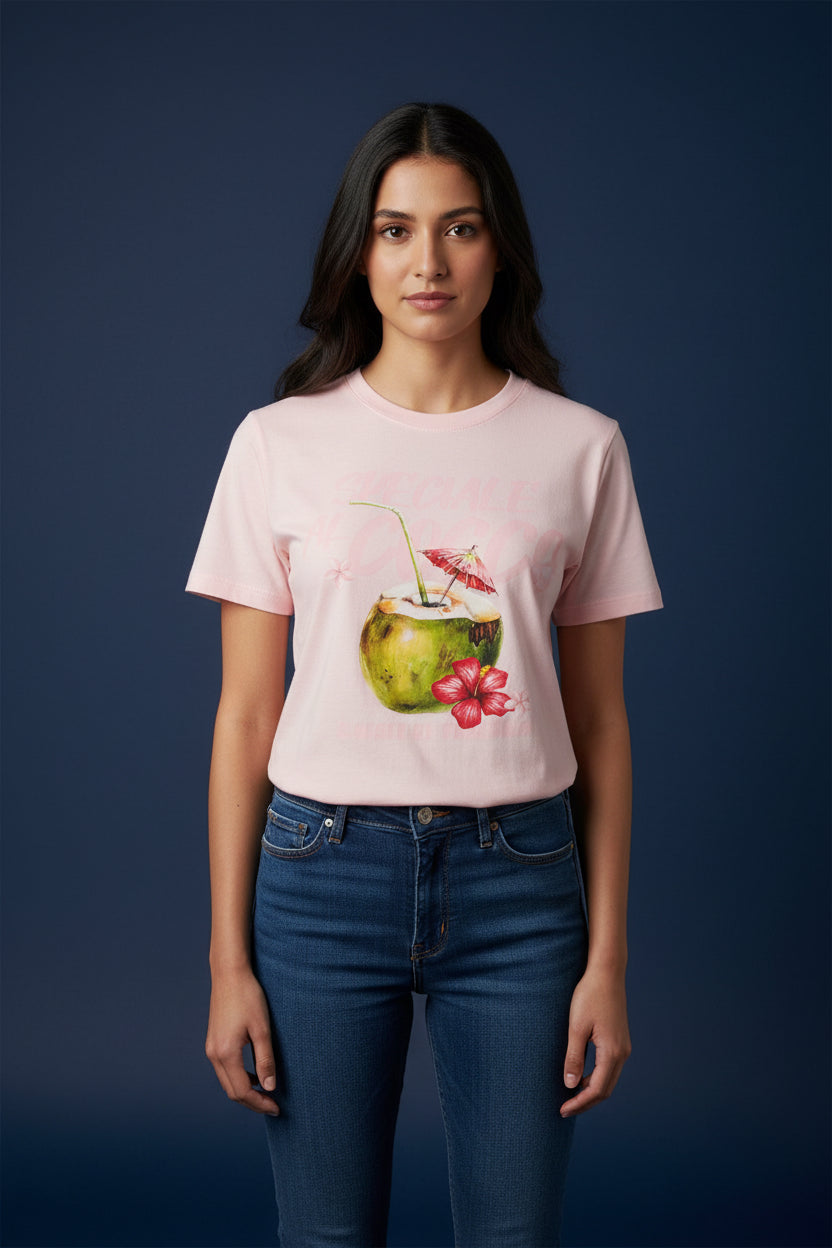 Pink Coconut Tee – Coastal Chic Casual Top