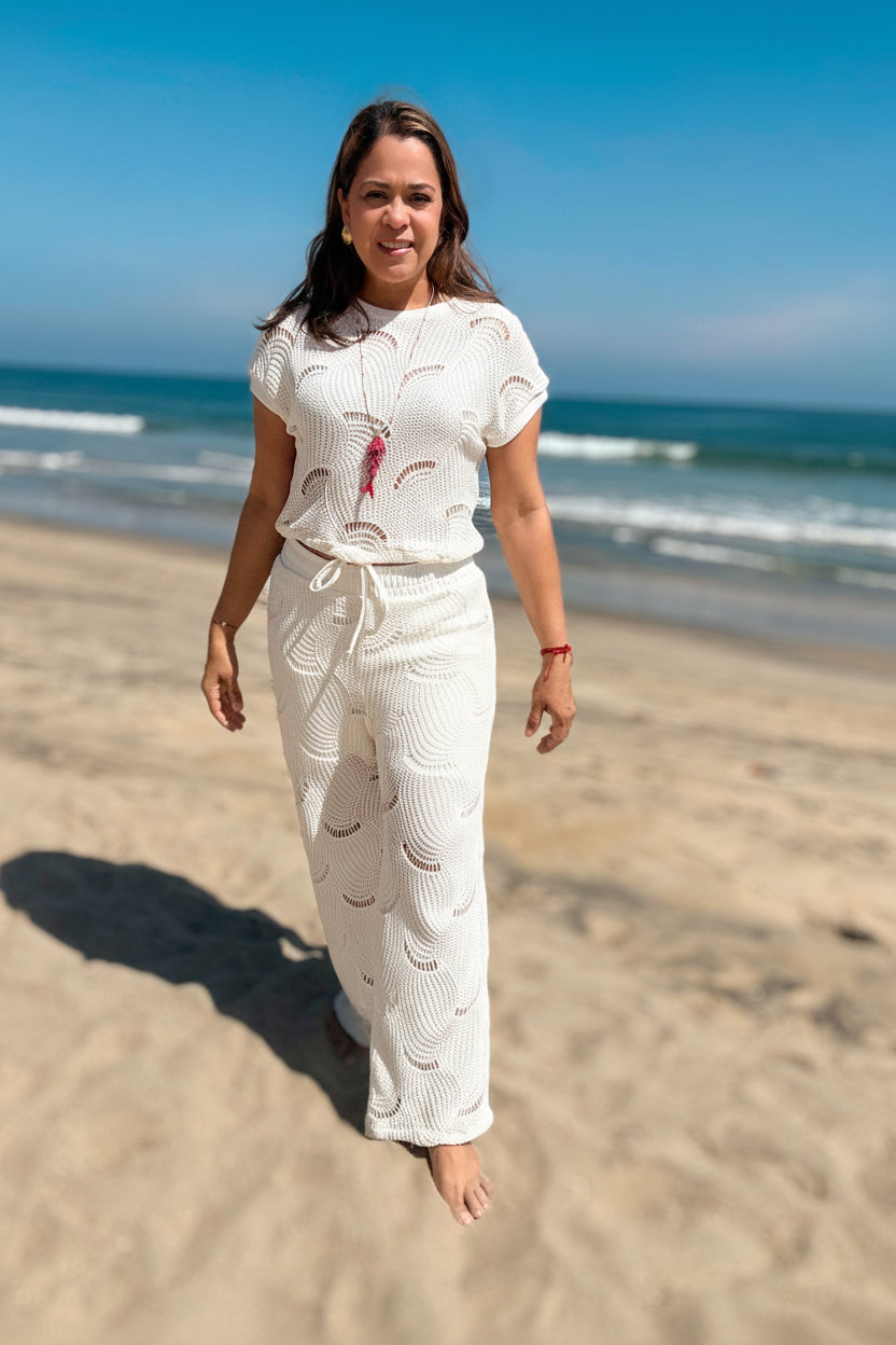 Colombian Knit Matching Set – Lightweight Artisan Resort Outfit
