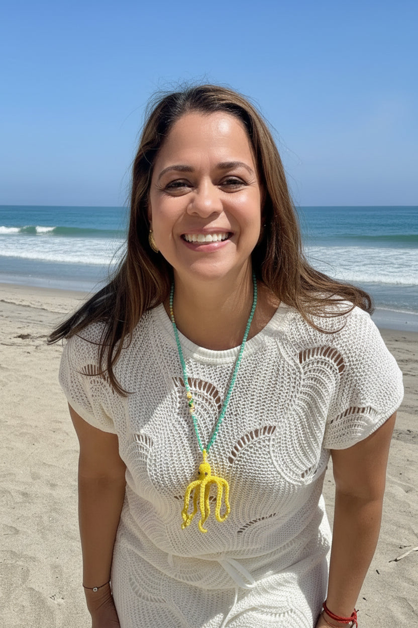 Handmade Beaded Octopus Necklace – Artisan Statement Jewelry